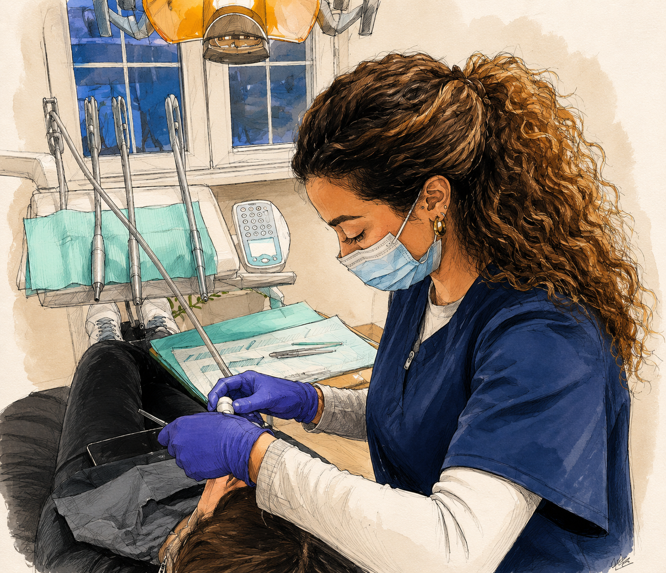 Dr. Halkida Dibra treating a patient
